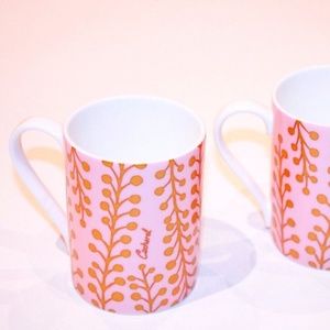 CACHAREL Mimosa Purple COFFEE MUG Pink Set  of 2